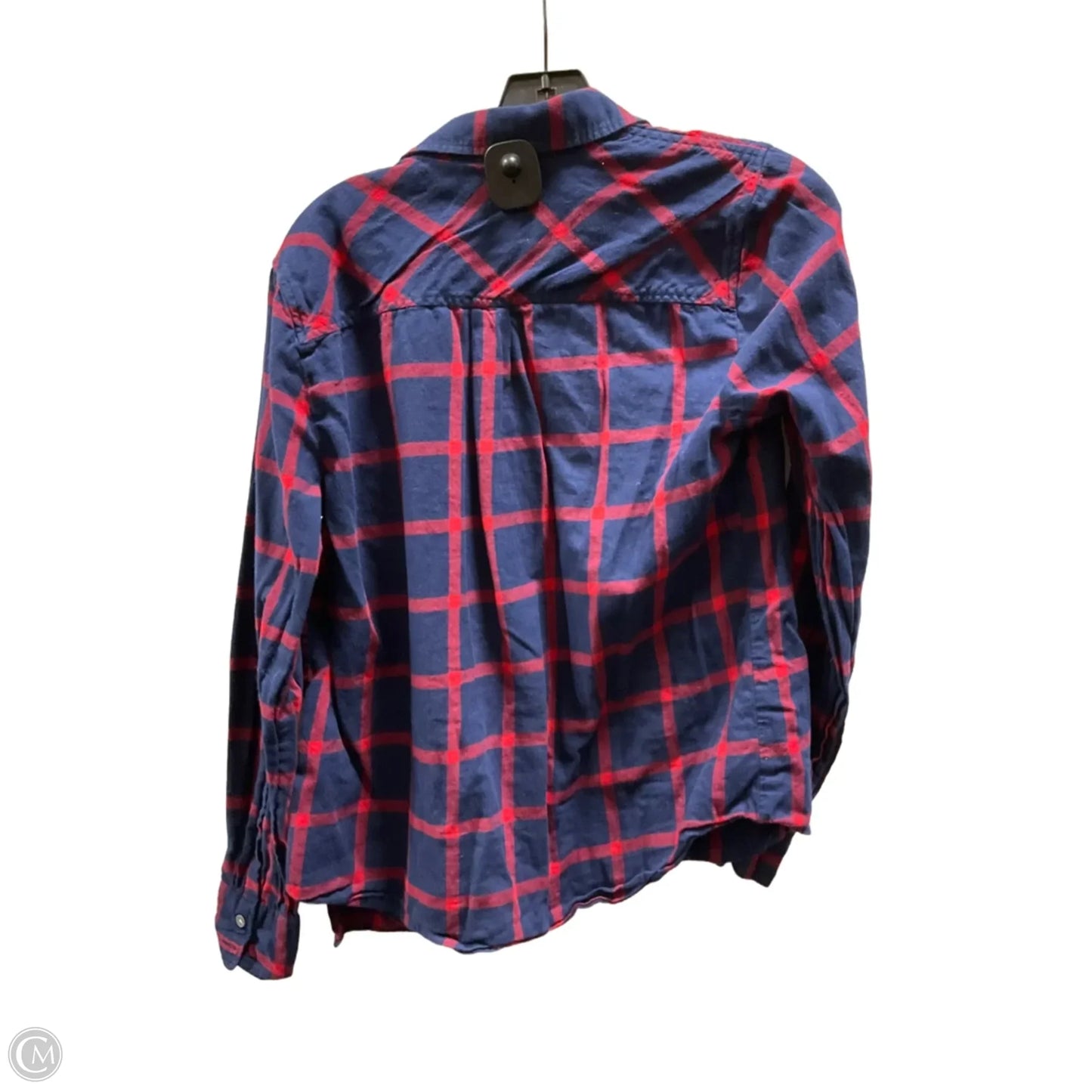 Blouse Long Sleeve By J. Crew In Blue & Red, Size: M