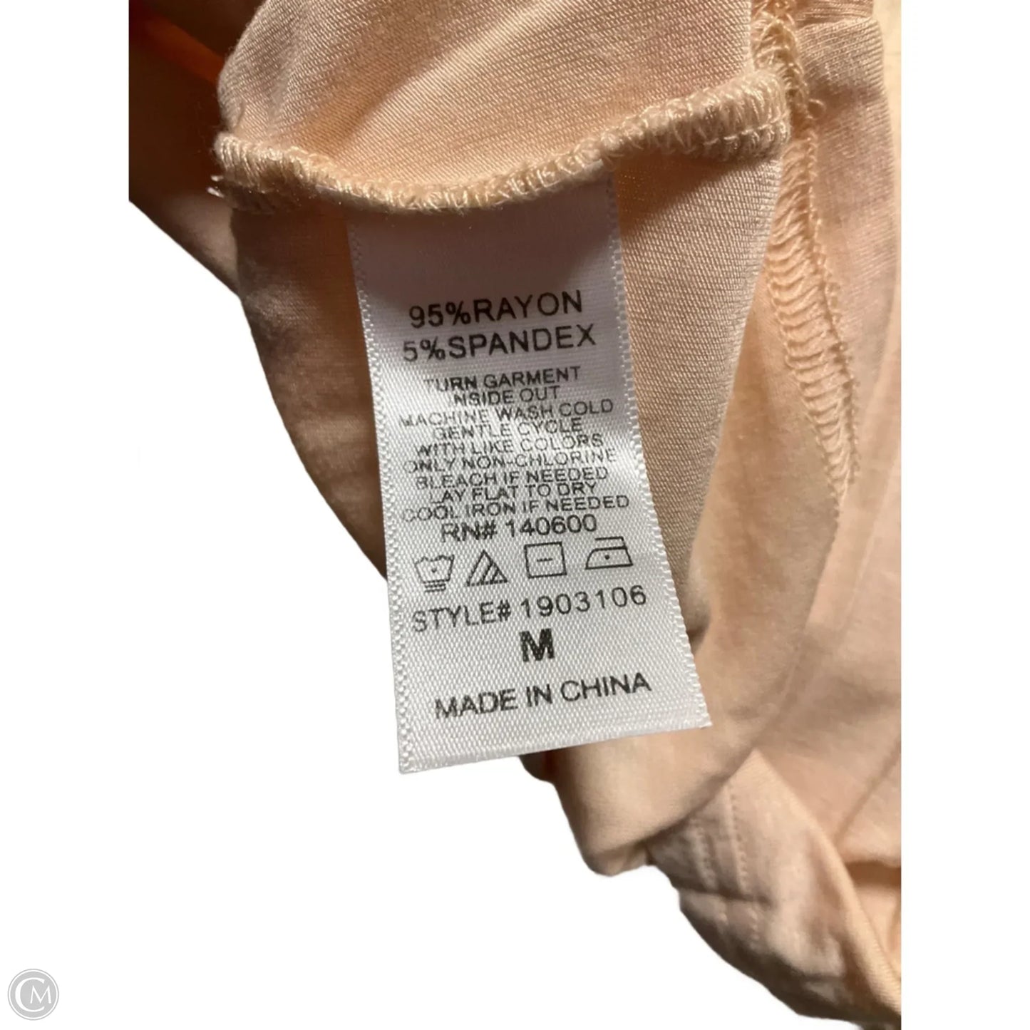 Top 3/4 Sleeve By Clothes Mentor In Peach, Size: M