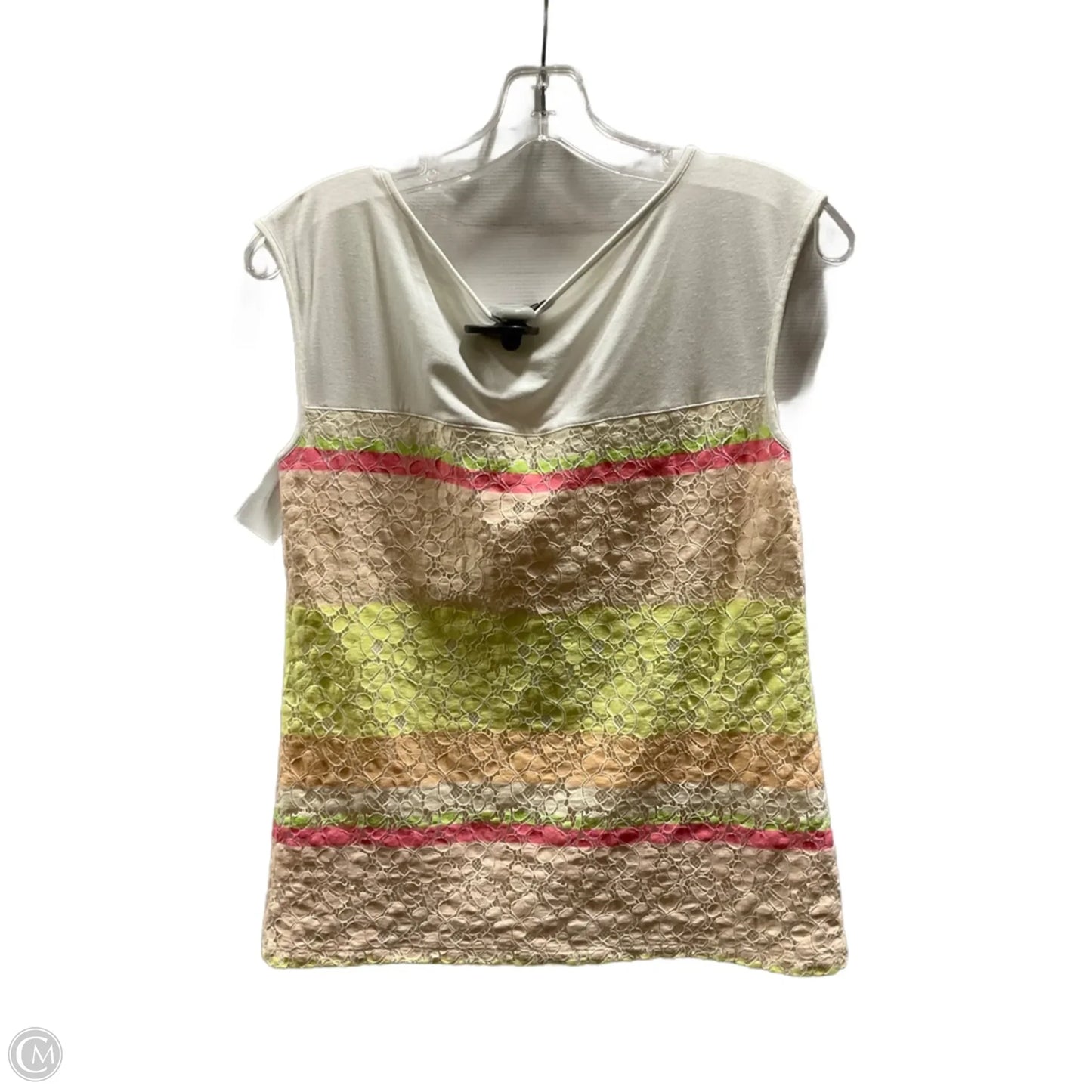 Top Sleeveless By Ann Taylor In Pink & Yellow, Size: S