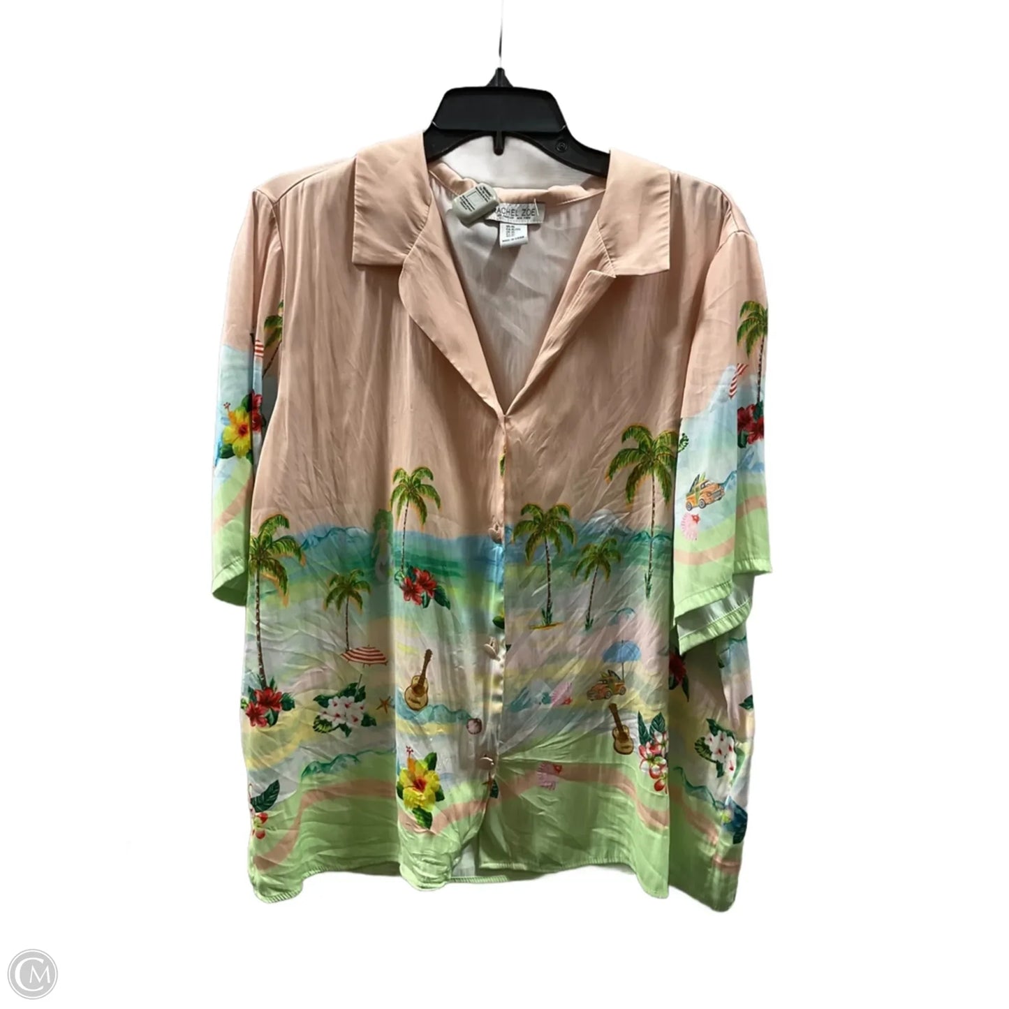Top Short Sleeve By Rachel Zoe In Tropical Print, Size: Xl