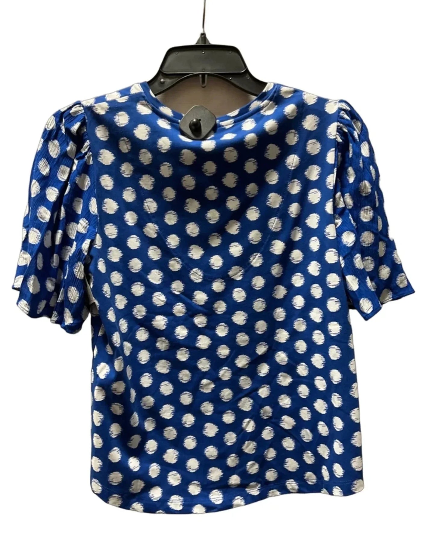 Top Short Sleeve By Chicos In Blue & White, Size: S