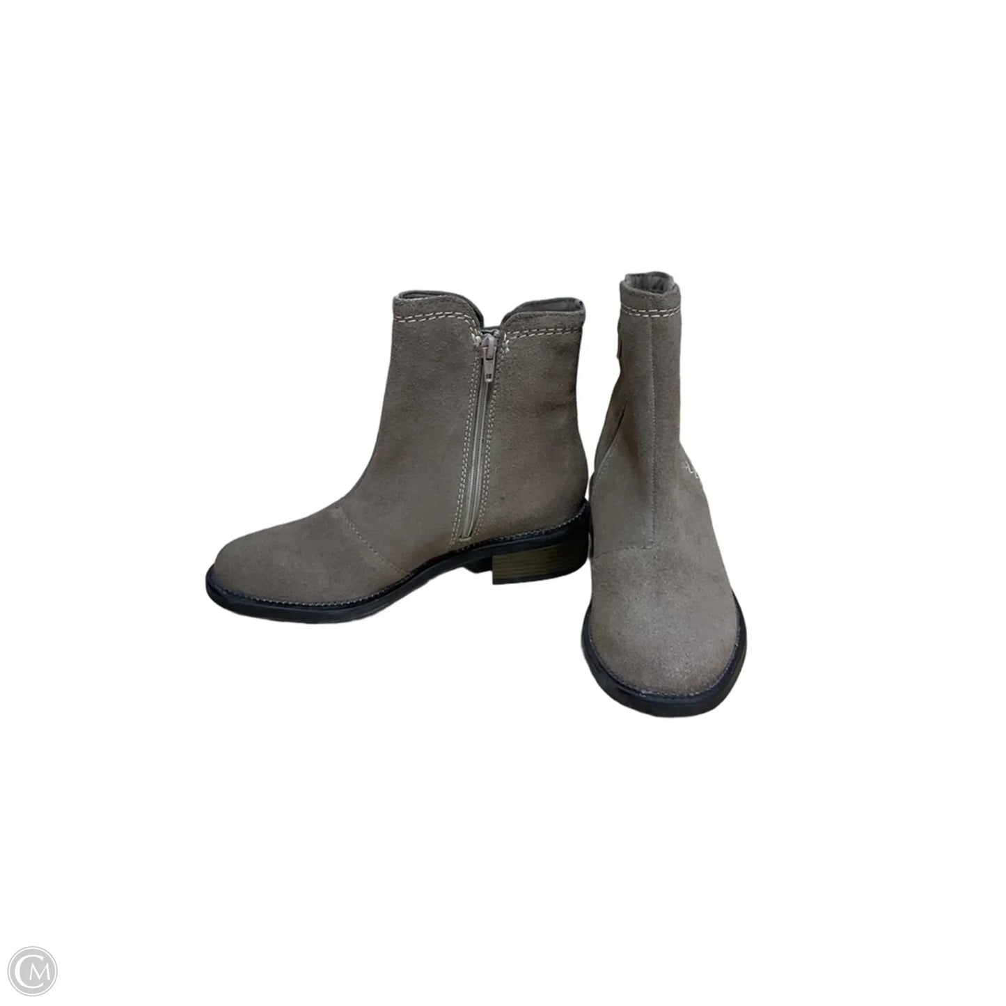 Boots Ankle Heels By Clarks In Brown, Size: 7.5