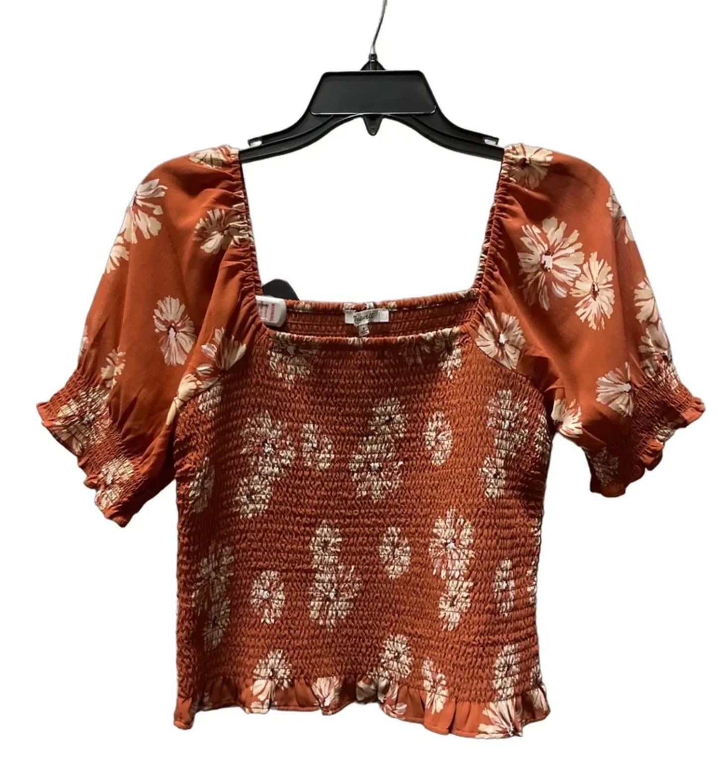 Top Short Sleeve By Madewell In Orange, Size: S