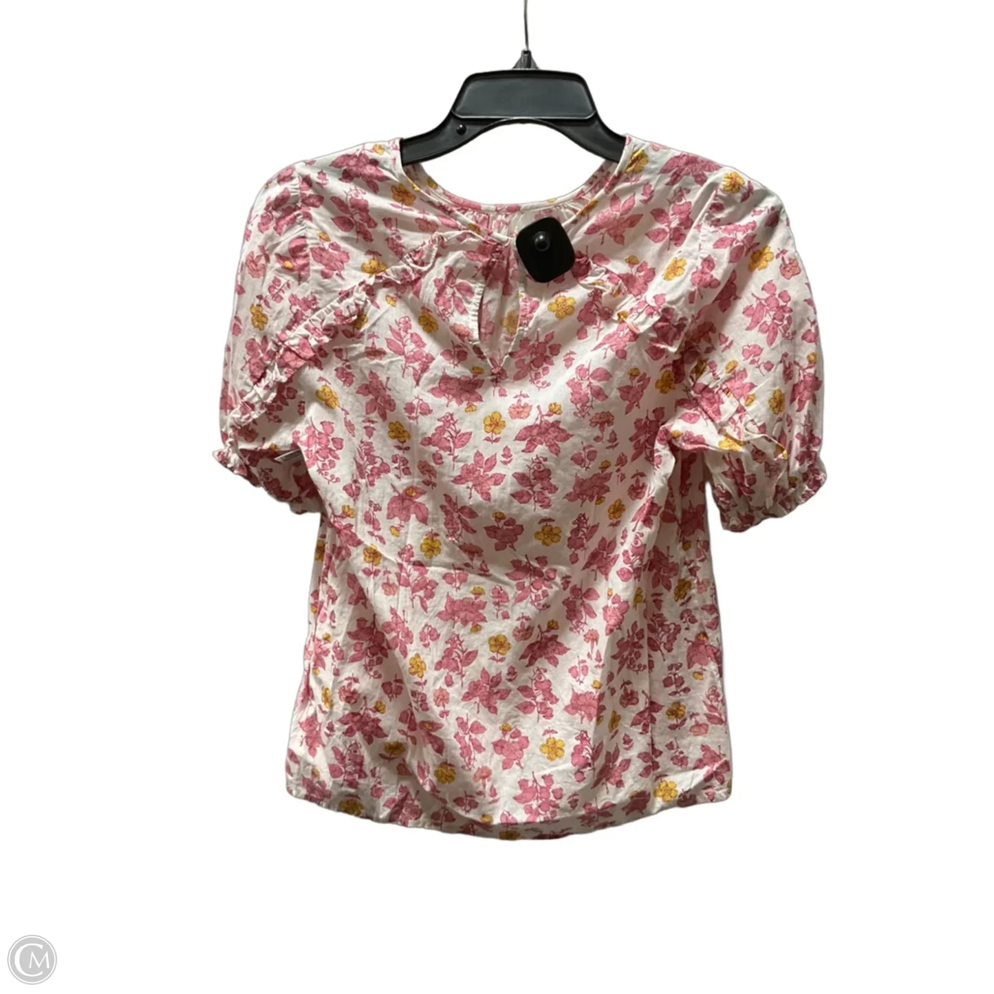 Top Short Sleeve By Lucky Brand In Pink & White, Size: S