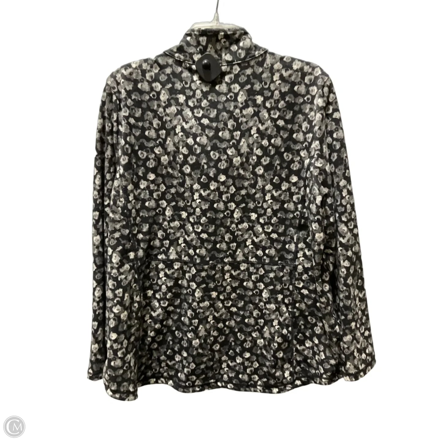 Athletic Jacket By Talbots In Black & Grey, Size: 1x