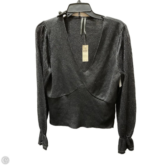 Top Long Sleeve By Anthropologie In Grey, Size: L