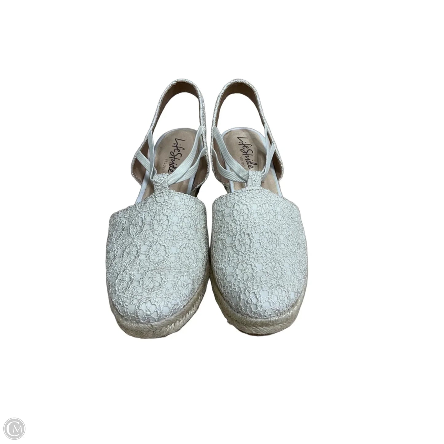 Sandals Heels Wedge By Life Stride In Beige, Size: 11