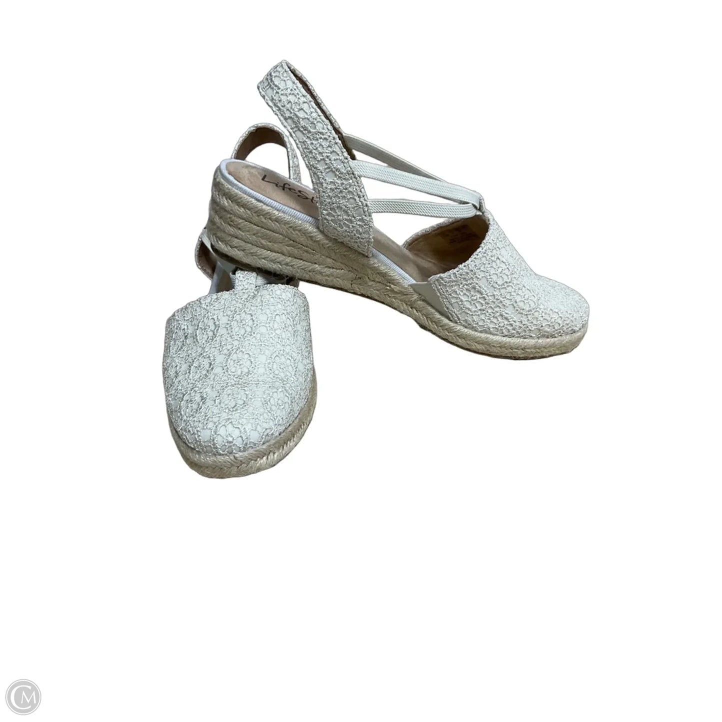 Sandals Heels Wedge By Life Stride In Beige, Size: 11