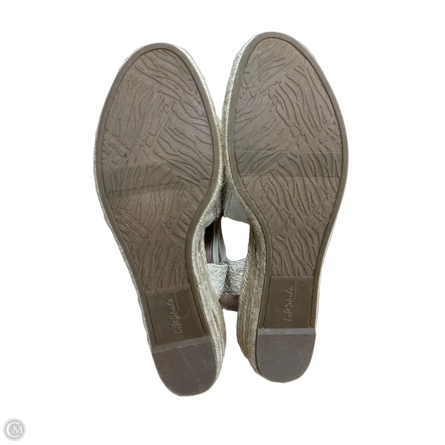 Sandals Heels Wedge By Life Stride In Beige, Size: 11