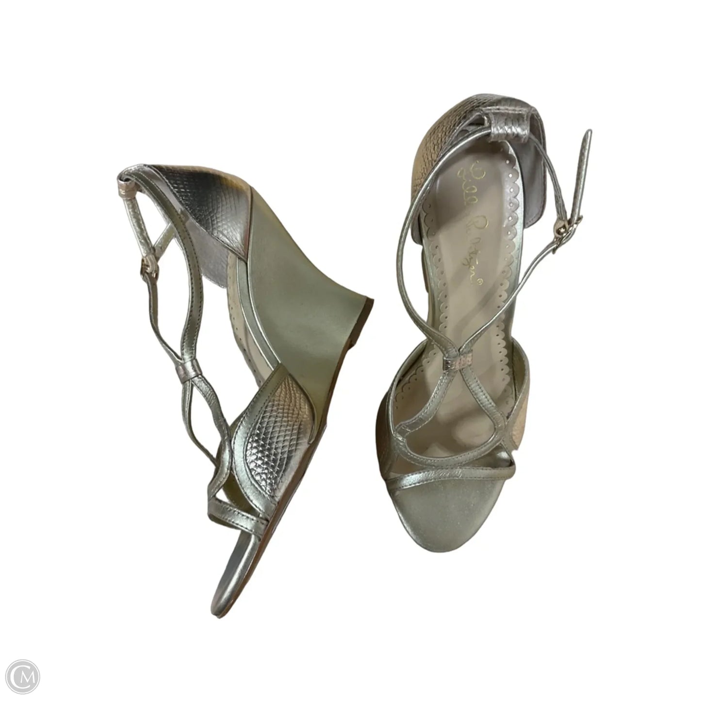 Sandals Designer By Lilly Pulitzer In Gold, Size: 7.5