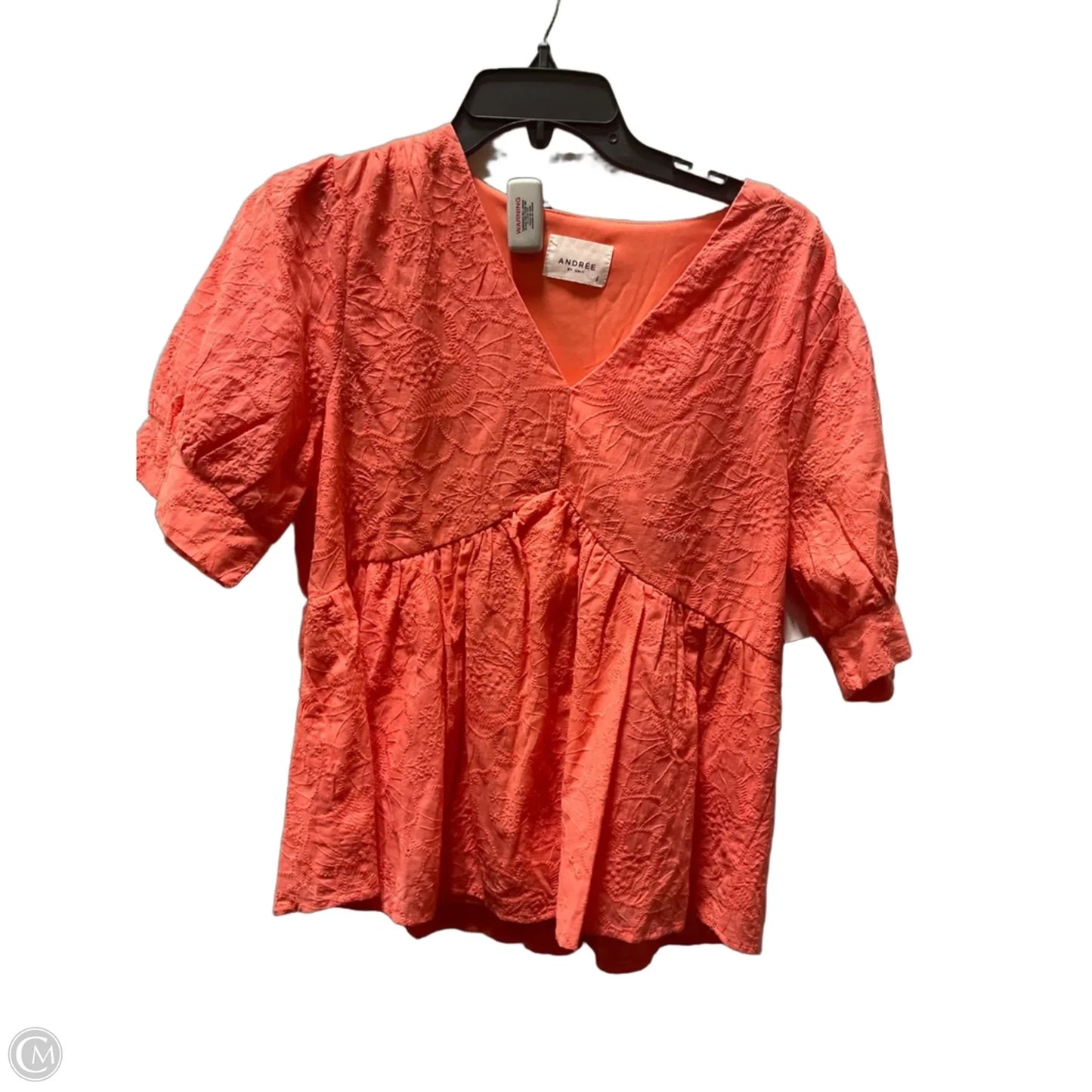 Top Short Sleeve By Andree By Unit In Orange, Size: L