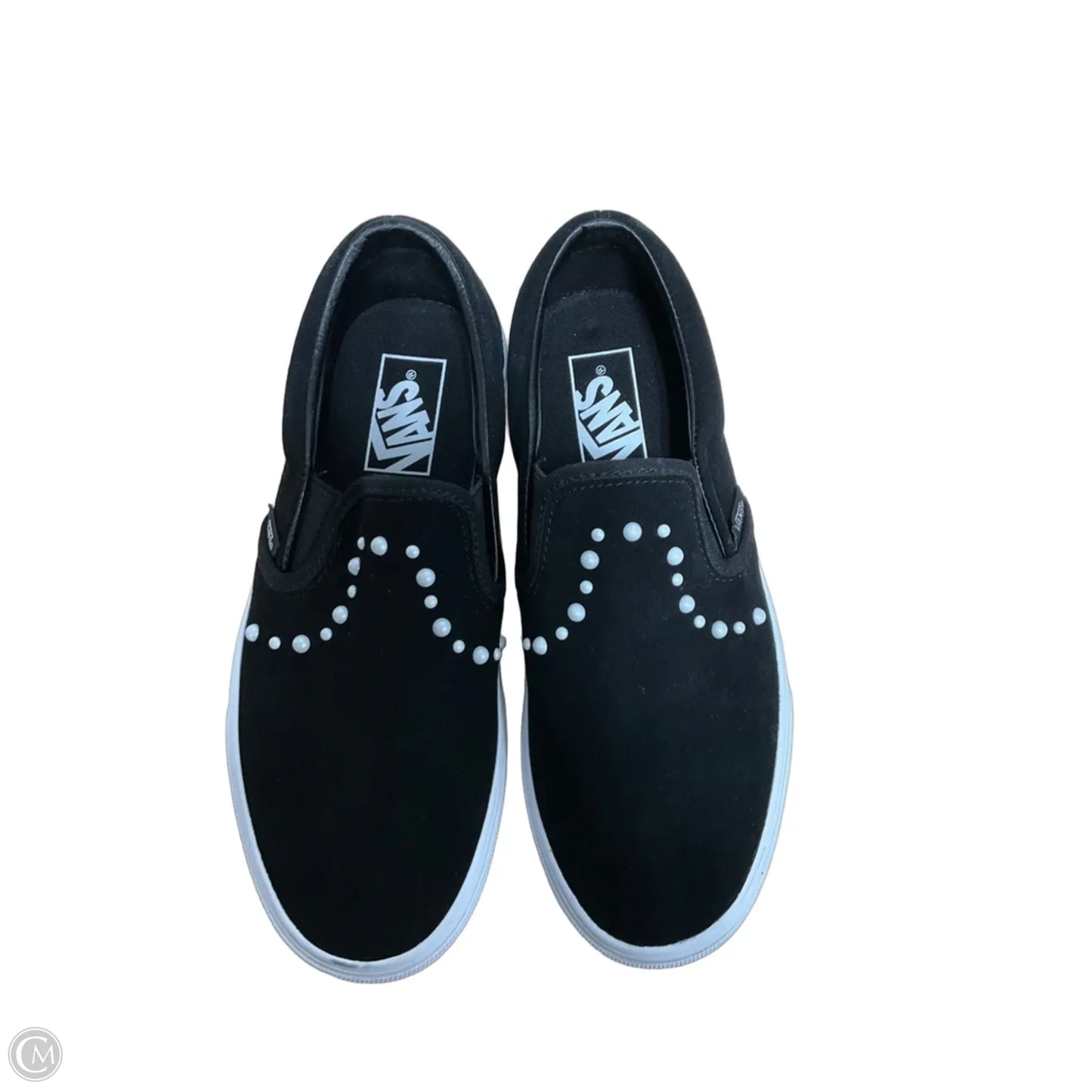 Shoes Flats By Vans In Black & White, Size: 7