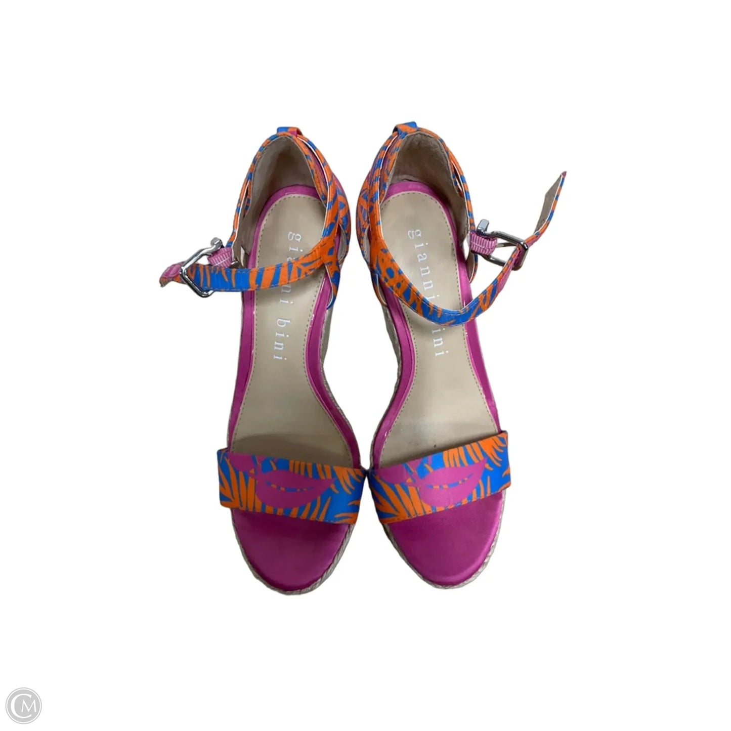 Sandals Heels Platform By Gianni Bini In Orange & Pink, Size: 7