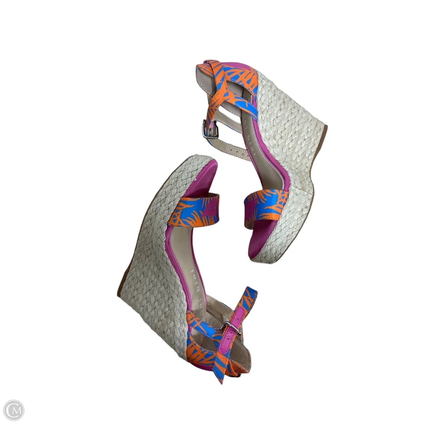 Sandals Heels Platform By Gianni Bini In Orange & Pink, Size: 7