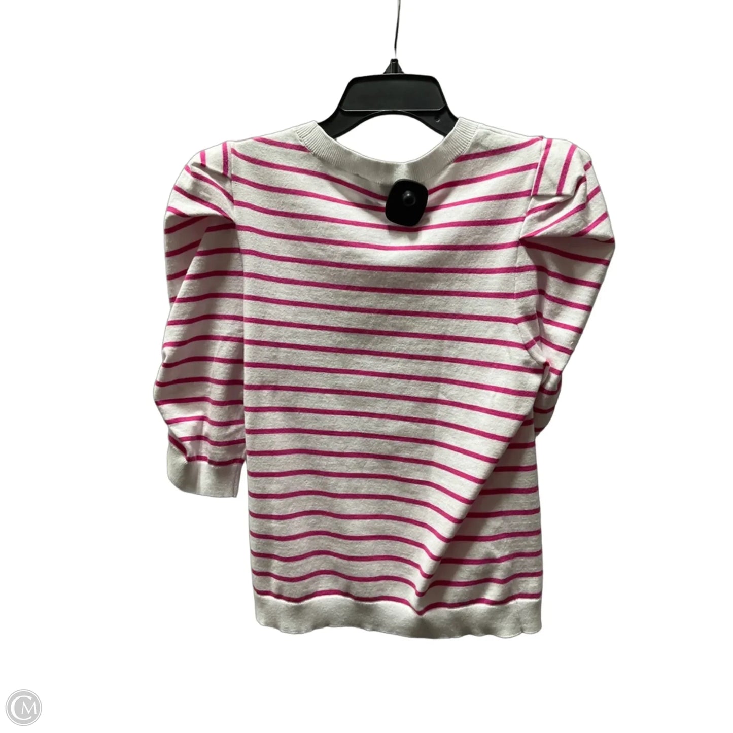 Top Short Sleeve By Dkny In Pink & White, Size: M