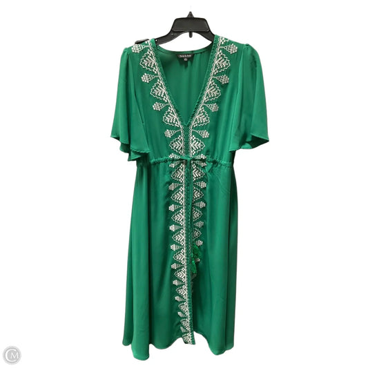 Dress Casual Midi By Strut & Bolt In Green & White, Size: S