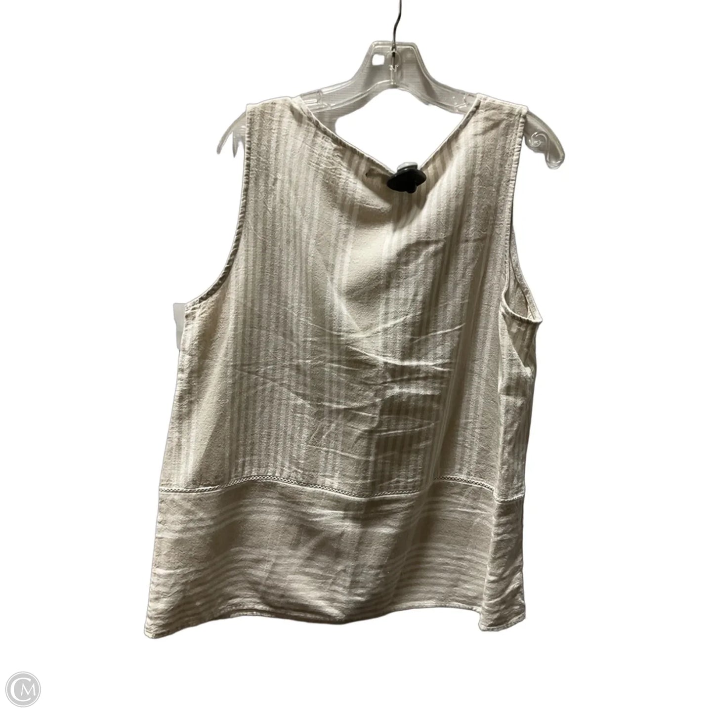 Top Sleeveless By For Cynthia In Tan & White, Size: Xl
