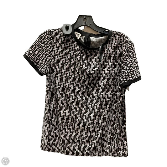 Top Short Sleeve By Anne Klein In Black & White, Size: S