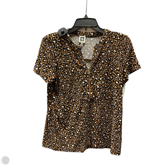 Top Sleeveless By Anne Klein In Leopard Print, Size: S