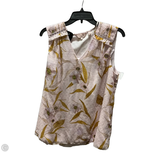 Top Sleeveless By Ted Baker In Pink & Yellow, Size: M