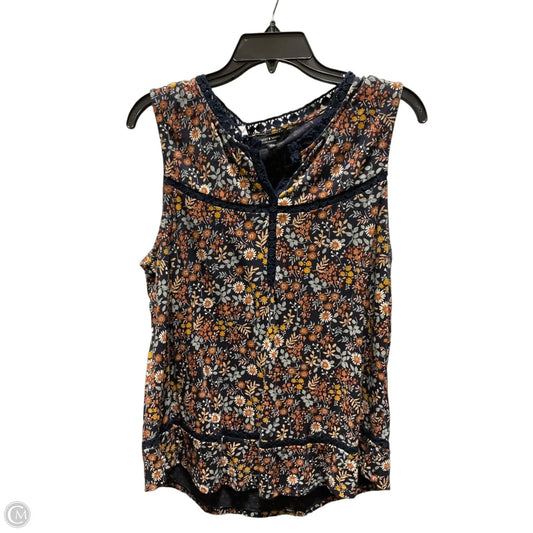 Top Sleeveless By Lucky Brand In Floral Print, Size: L