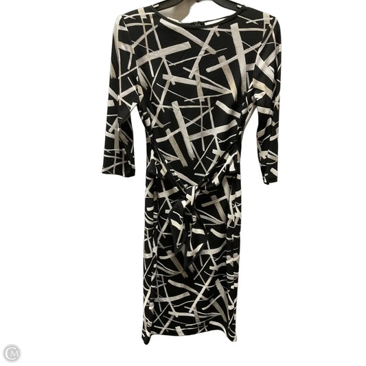Dress Casual Midi By Joseph Ribkoff In Black & Cream, Size: 6