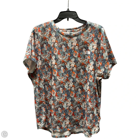 Athletic Top Short Sleeve By The North Face In Blue & Orange, Size: 1x
