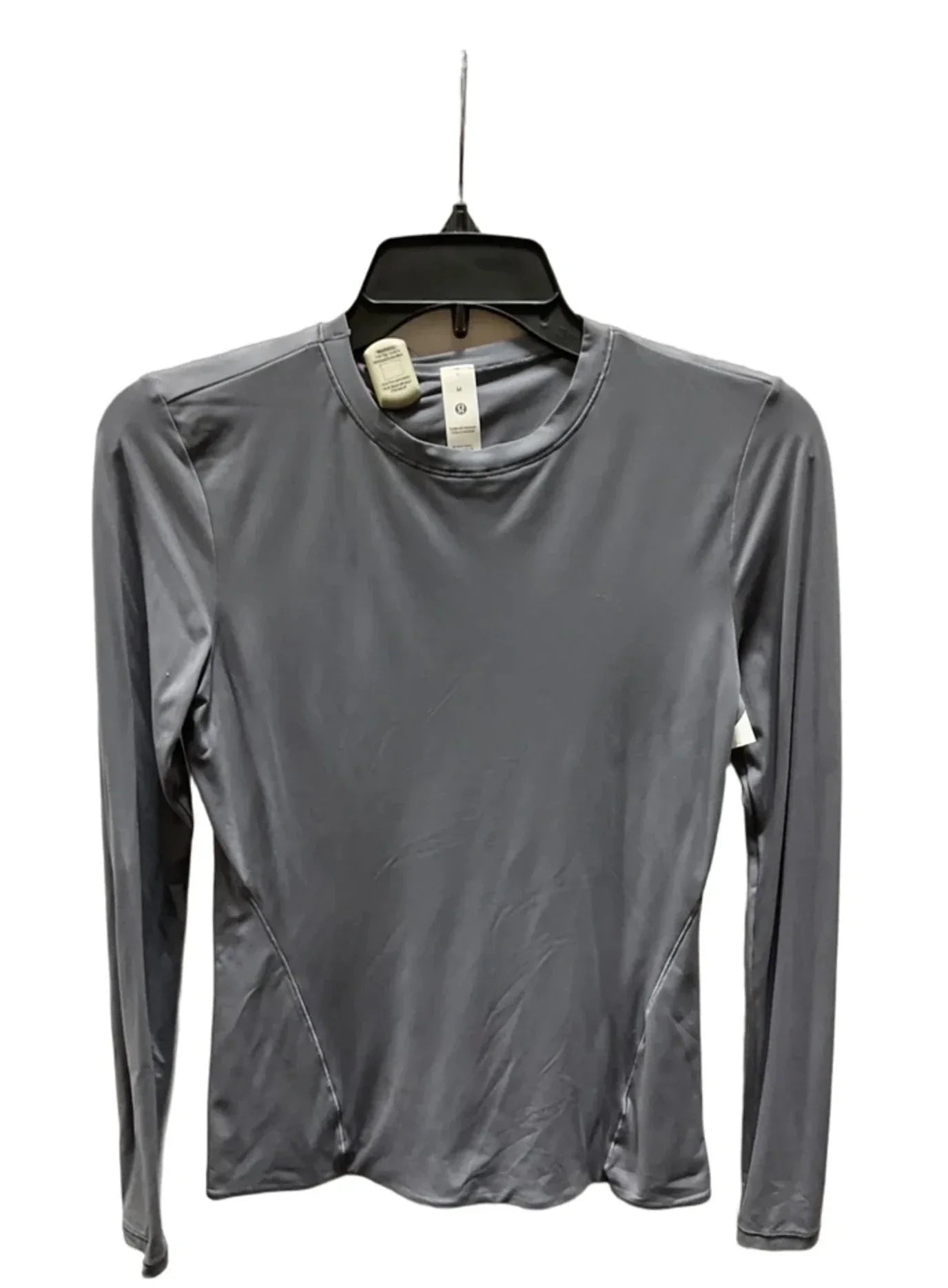 Athletic Top Long Sleeve Crewneck By Lululemon In Grey, Size: M
