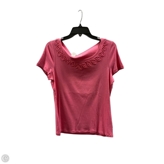 Top Short Sleeve By Talbots In Pink, Size: L