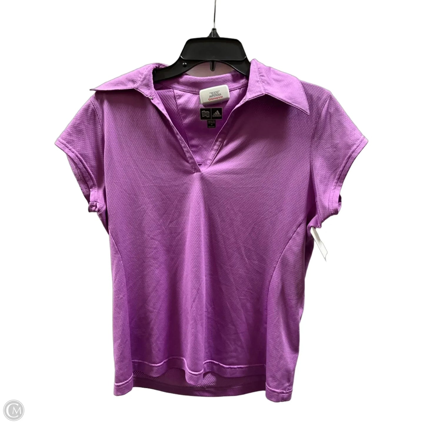 Athletic Top Short Sleeve By Adidas In Purple, Size: M
