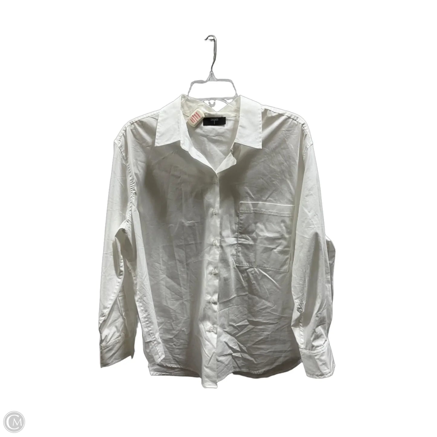 Blouse Long Sleeve By Tahari In White, Size: L