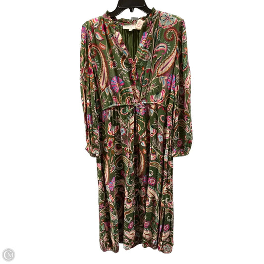 Dress Casual Midi By Loft In Paisley Print, Size: Xlp