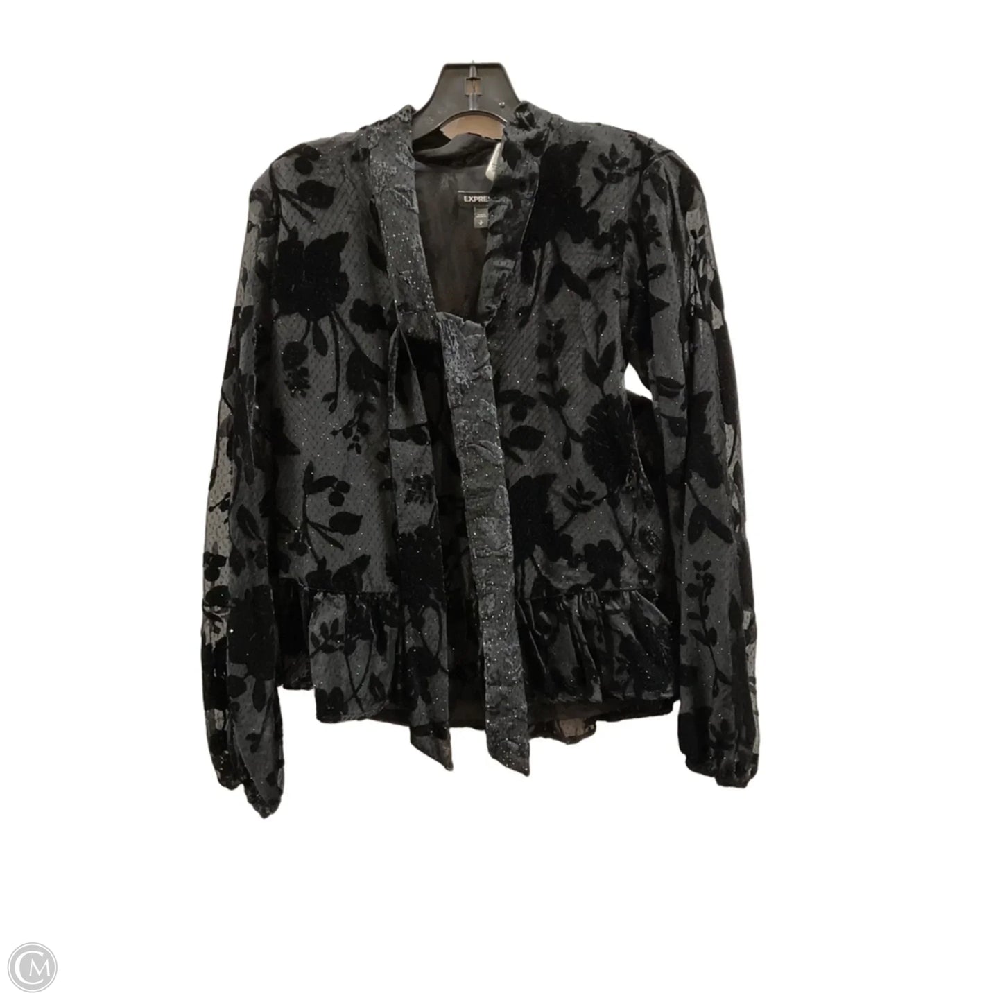 Top Long Sleeve By Express In Black, Size: S