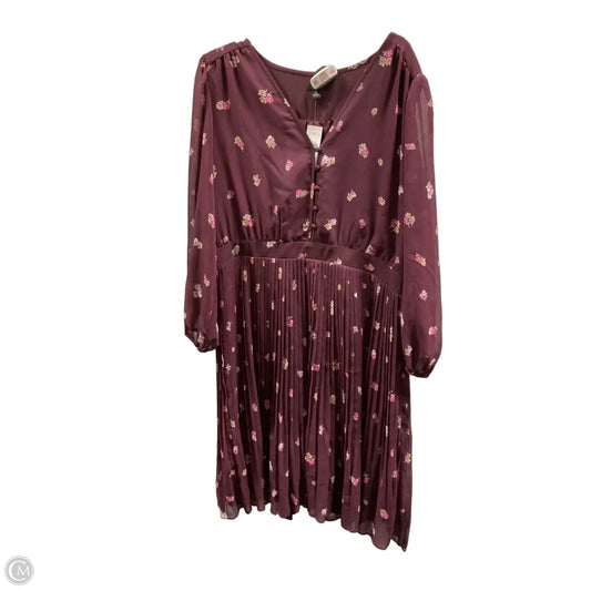 Dress Casual Midi By Ann Taylor In Purple, Size: Xl