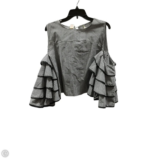 Top 3/4 Sleeve Basic By Gianni Bini In Checkered Pattern, Size: S