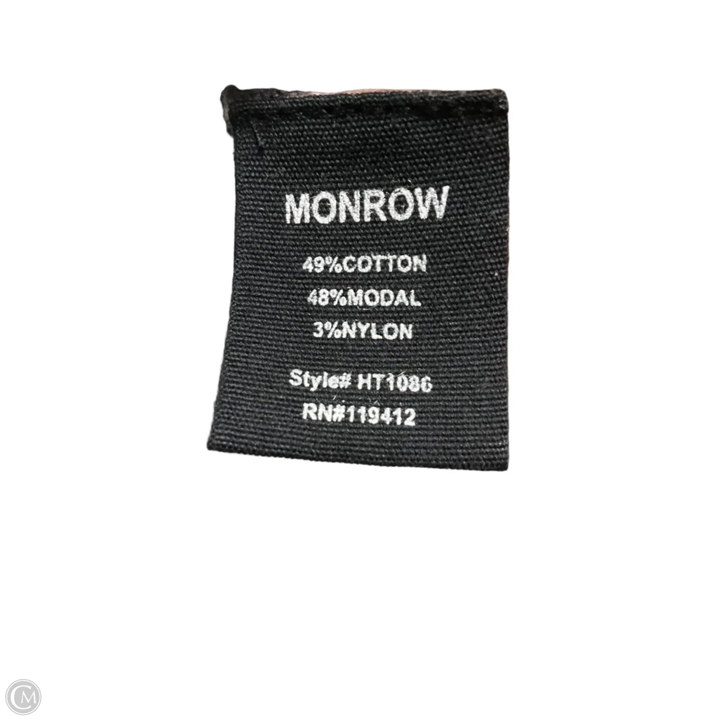 Top Short Sleeve By Monrow In Grey & Pink, Size: M