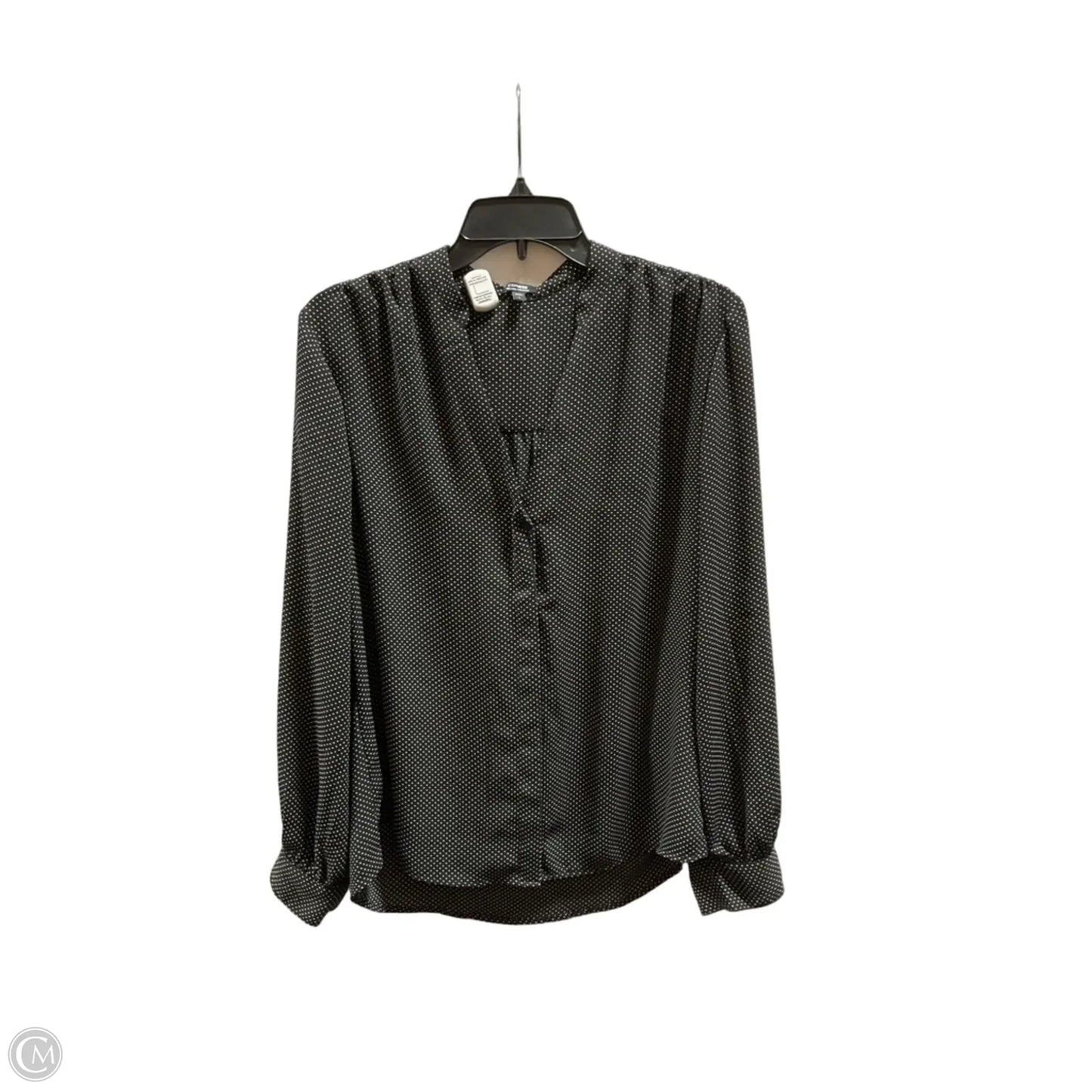 Blouse Long Sleeve By Express In Polkadot Pattern, Size: L