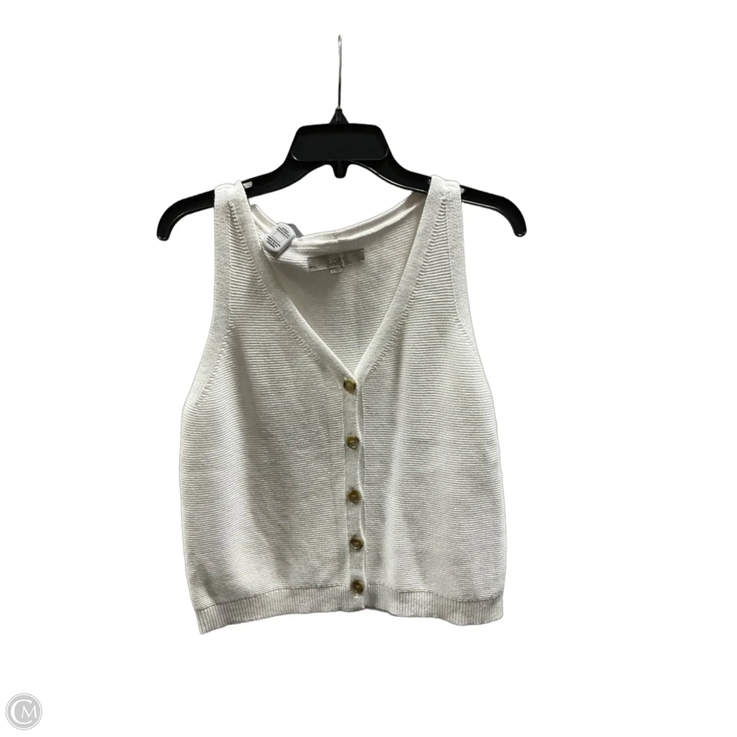 Top Sleeveless By Loft In Cream, Size: L