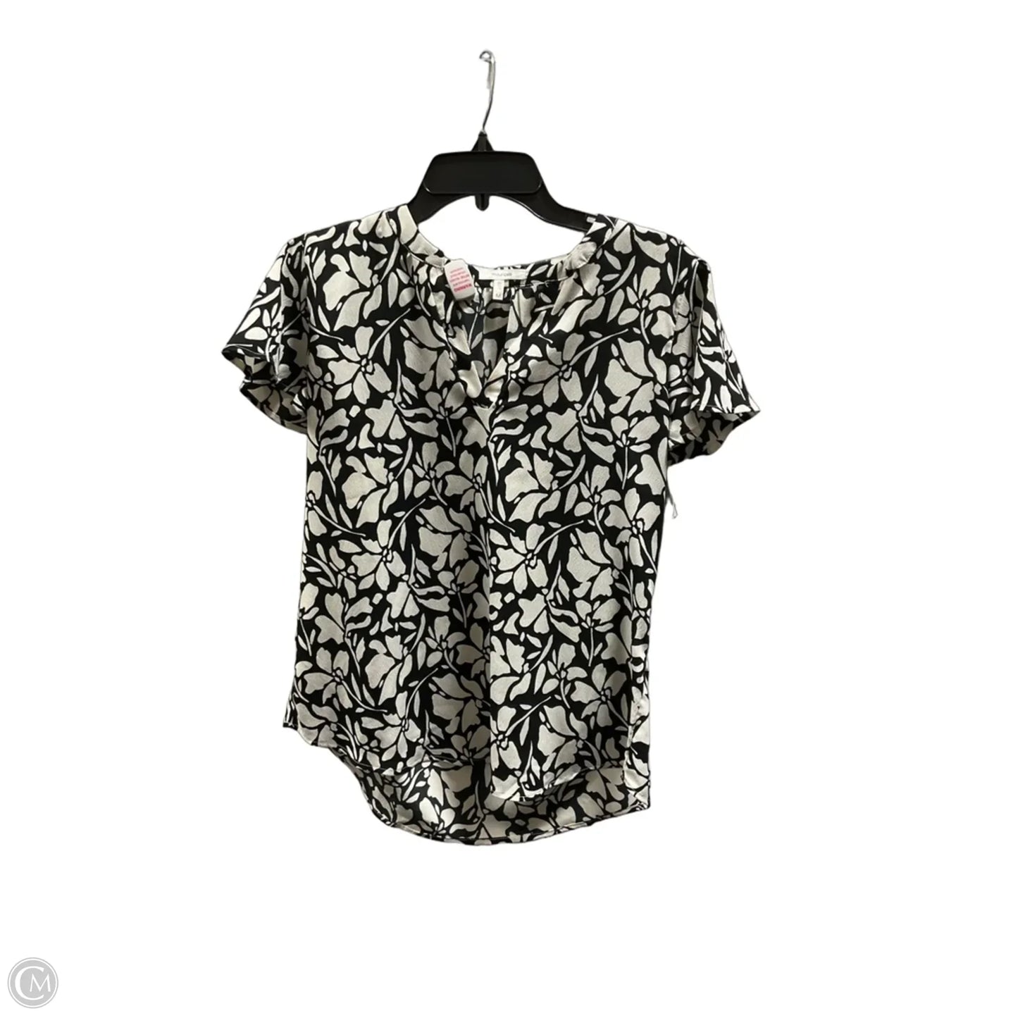 Top Short Sleeve By Maurices In Black & Cream, Size: M