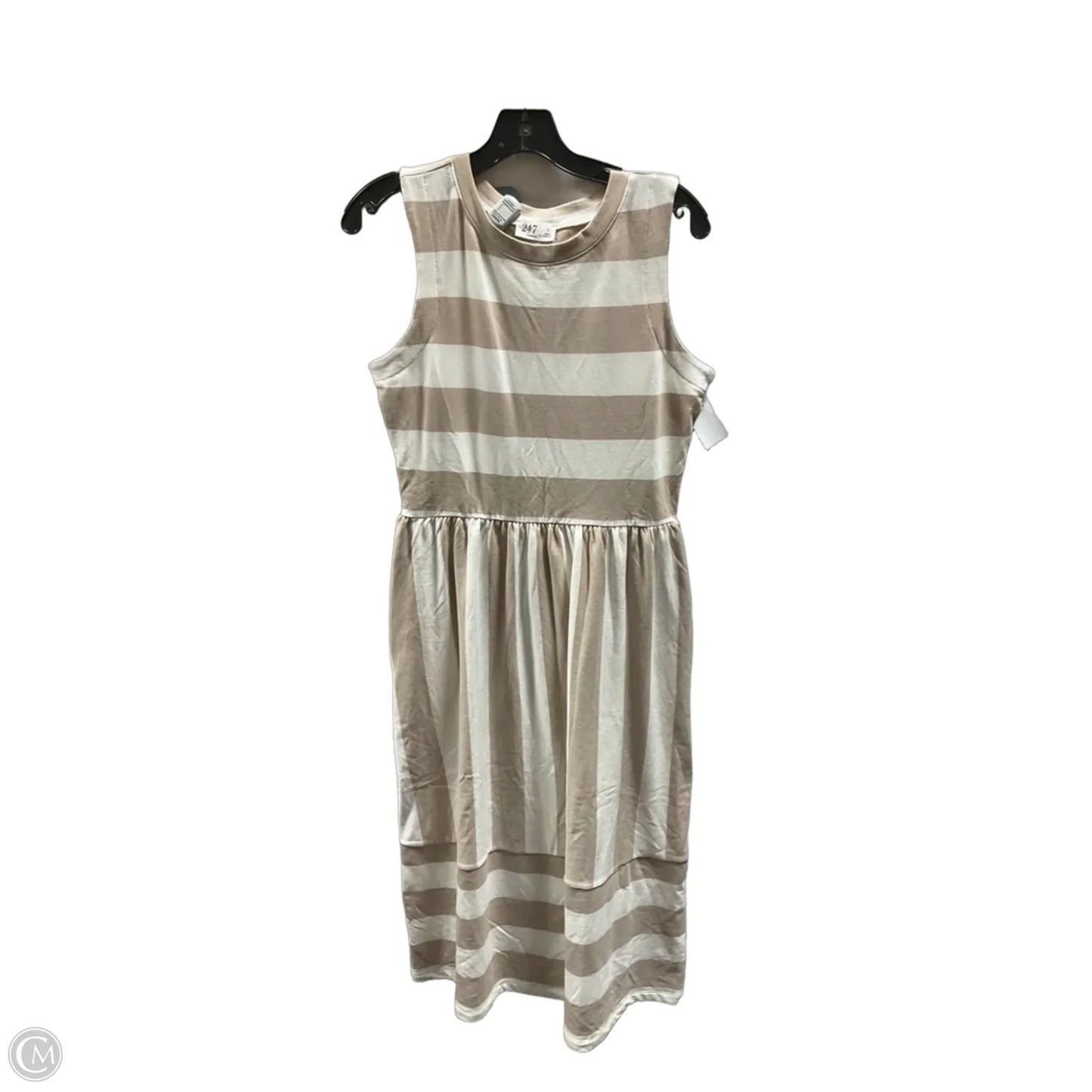 Dress Casual Maxi By Maurices In Tan & White, Size: S