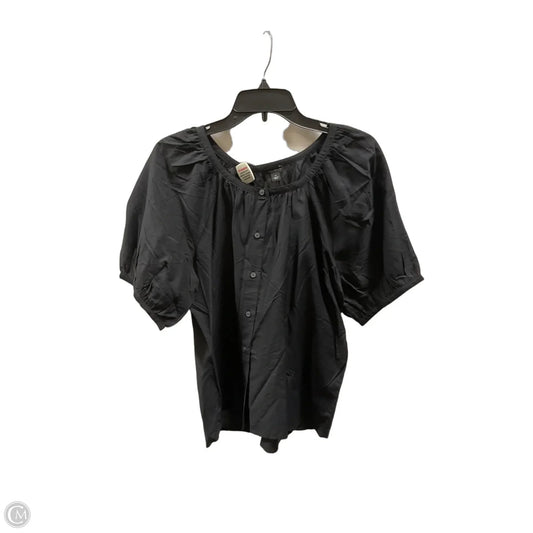 Top Short Sleeve By Ann Taylor In Black, Size: M