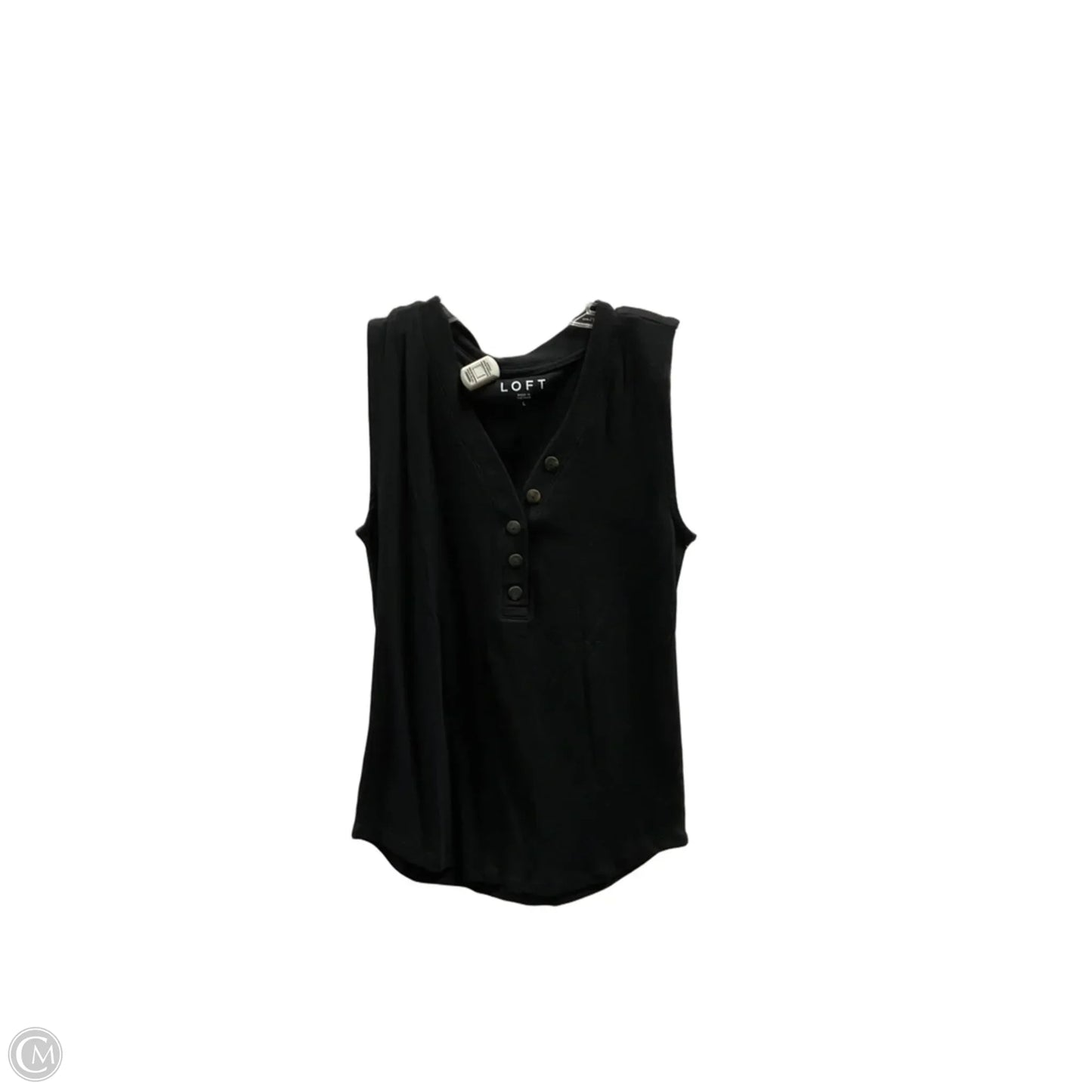 Top Sleeveless By Loft In Black, Size: L