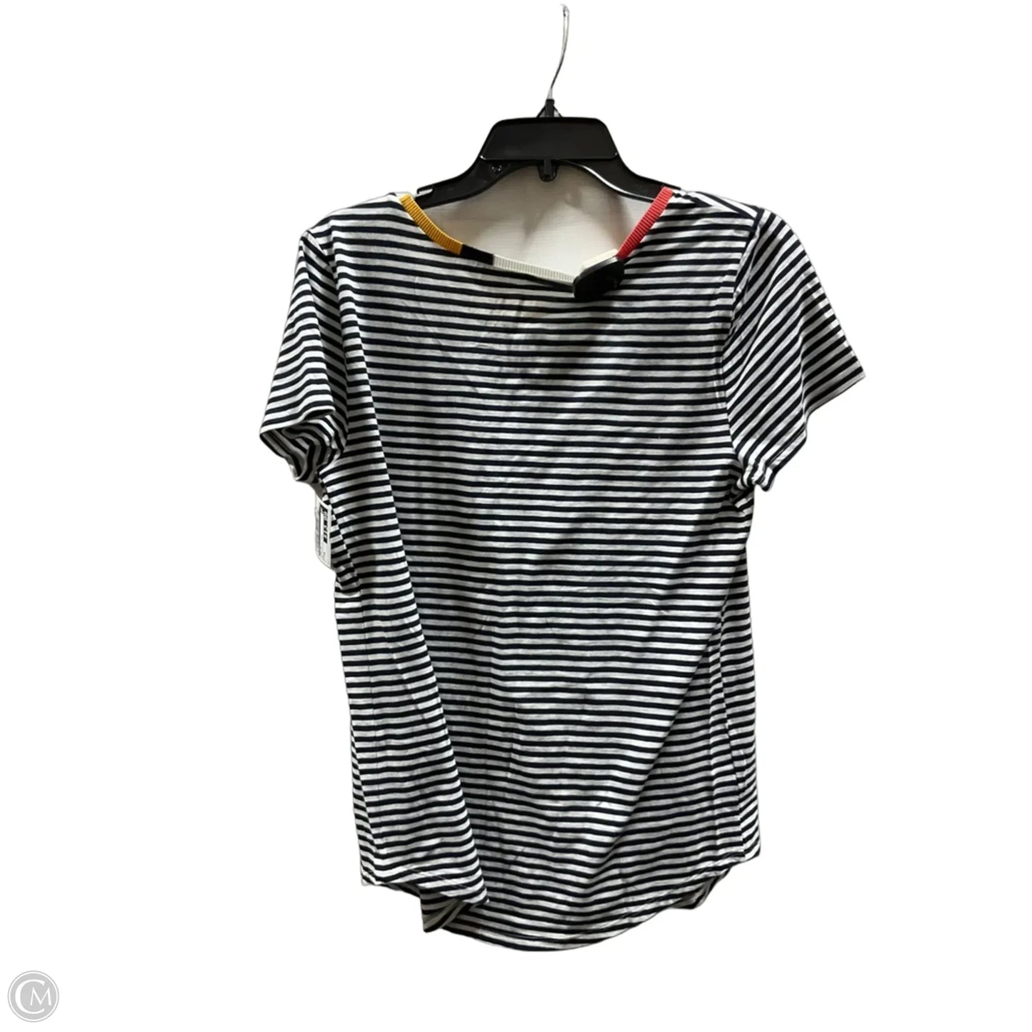 Top Short Sleeve By Loft In Striped Pattern, Size: M