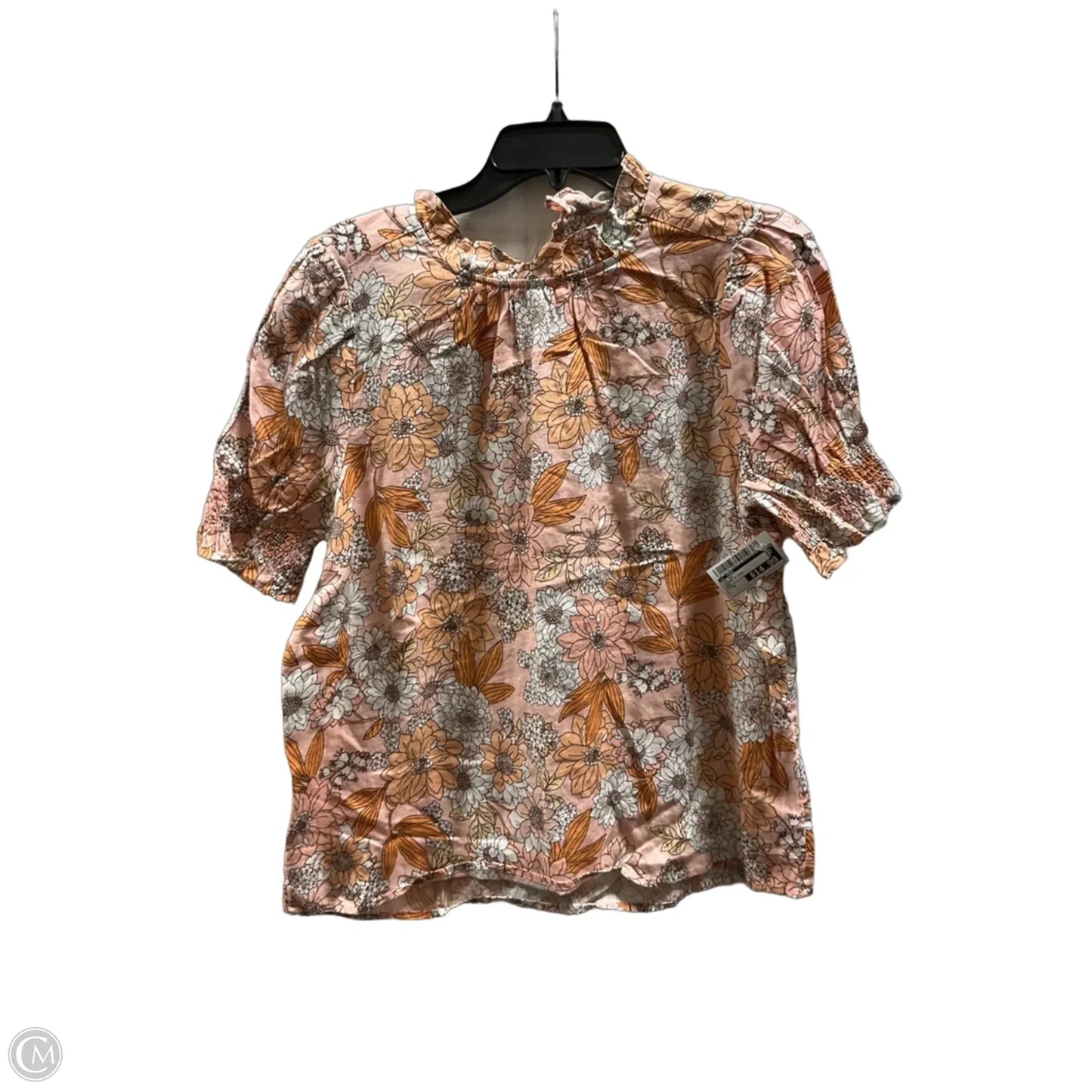 Top Short Sleeve By J. Crew In Orange & Pink, Size: M