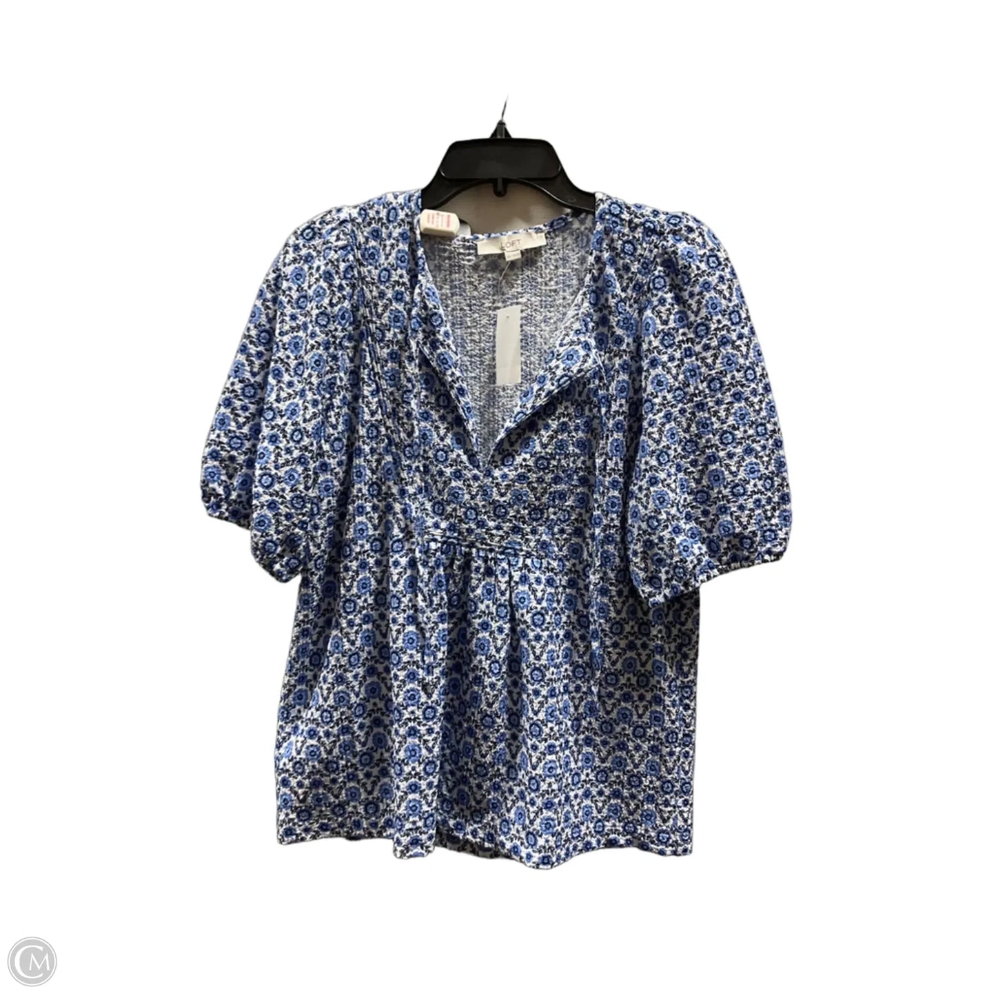 Top Short Sleeve By Loft In Blue, Size: M