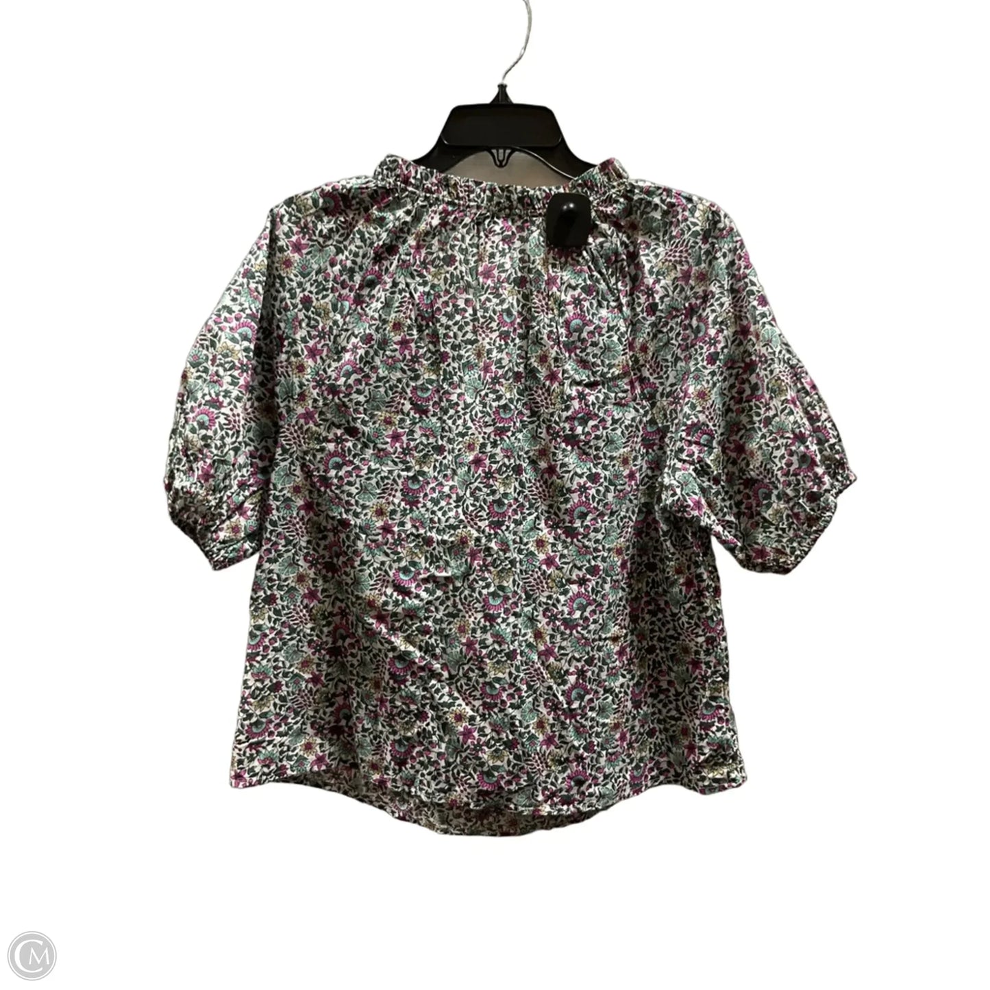 Top Short Sleeve By J. Crew In Green & Purple, Size: M