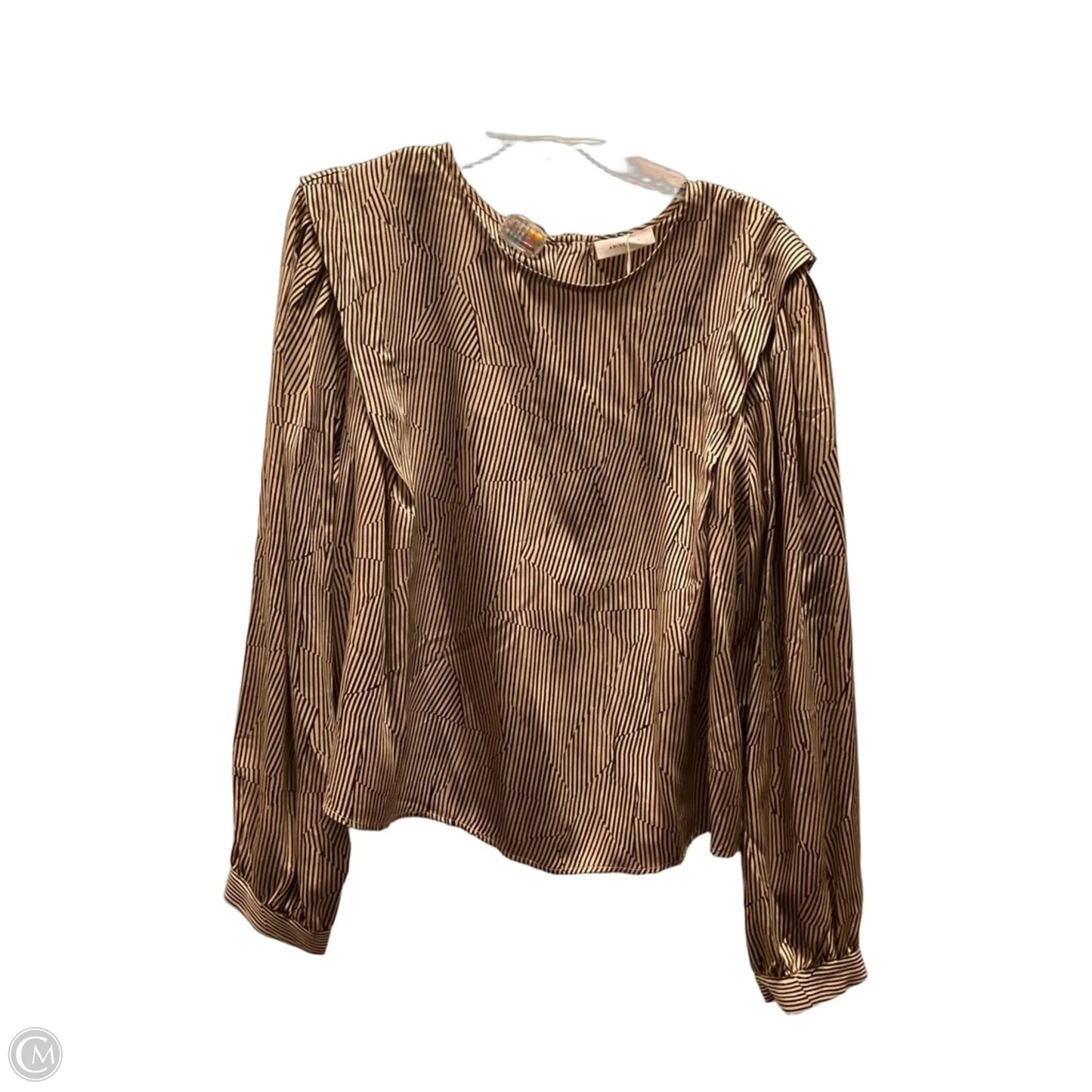Top Long Sleeve By Anine Bing In Black & Gold, Size: Xl