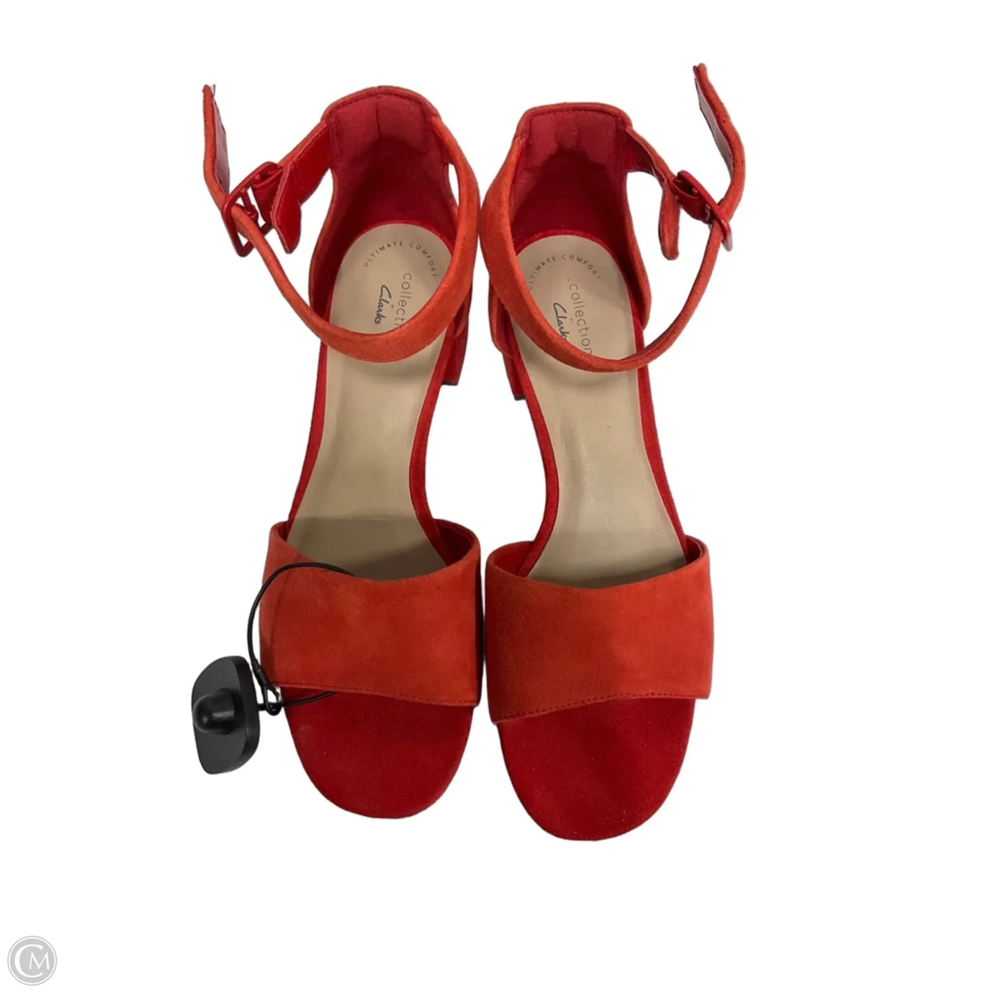 Sandals Heels Block By Clarks In Red, Size: 9