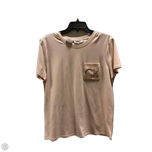 Top Short Sleeve By Calvin Klein In Pink, Size: M