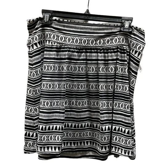 Skirt Midi By Loft In Black & Cream, Size: M